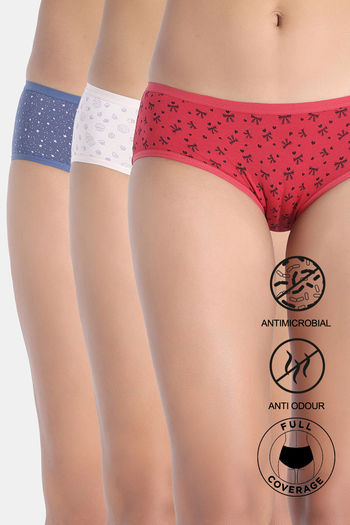 Buy Zivame Low Rise Full Coverage Hipster Panty (Pack of 3) - Multicolor